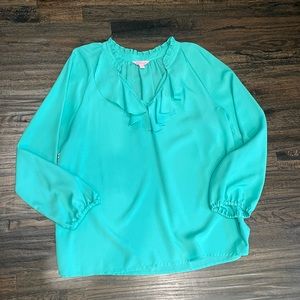 🌴Lilly Pulitzer🌴 Mint Green Ruffle Blouse